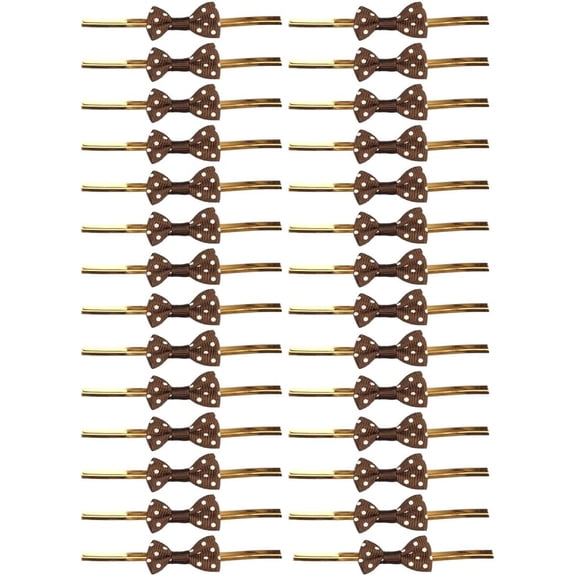 100Pcs Iron Wire Twist Ties with Polyester Packaging Polka Dot Ribbon Bows for DIY Gift Wrap Decoration Wedding Candy Party Decoration Coffee