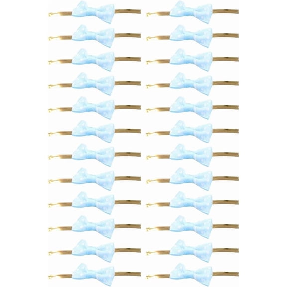 100Pcs Iron Wire Twist Ties with Polyester Packaging Polka Dot Ribbon Bows for DIY Gift Wrap Decoration Wedding Candy Party Decoration