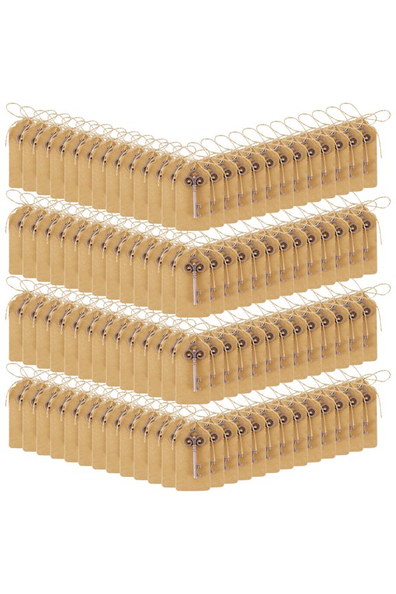 100Pcs Key Bottle Opener Wedding Favor Vintage Key Bottle Openers with Escort Tag Cards and Key Chains Wedding Party Favor Souvenir Present