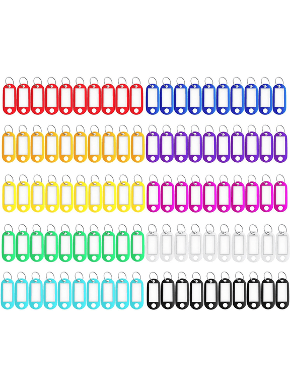 100Pcs Key Tags, Key Labels with Rings, Plastic Key Identification Tags, Key Accessories for Marking Keys