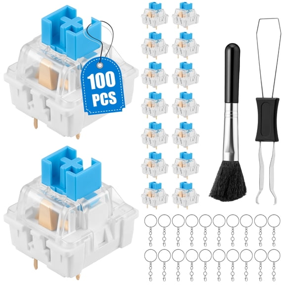 100Pcs Keyboard Clickers for Blue Mechanical Switches, Clicky Keyboard Switch Replacement for DIY Gaming Keyboards Clicky Switch