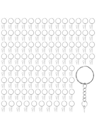 Suuchh Keychain Rings for Crafts Gold, Key Chains Rings Kit Includes Split Key Ring with Chain, 100pcs Jump Rings and 100pcs Screw Eye Pins for Resin
