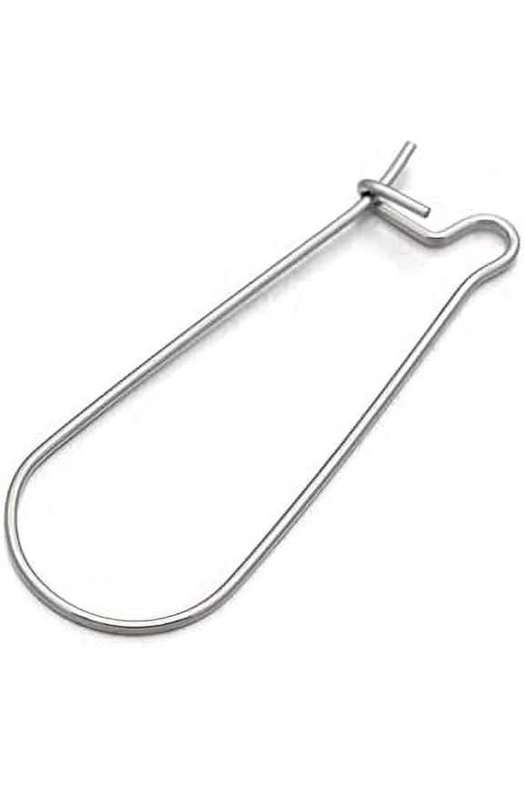 100Pcs Kidney Earring Hooks Stainless Steel Long Hoop Ear Wires Teardrop Earwires Earring Findings for Jewelry Making Accessories DIY Dangle Earrings Craft Women Supplies
