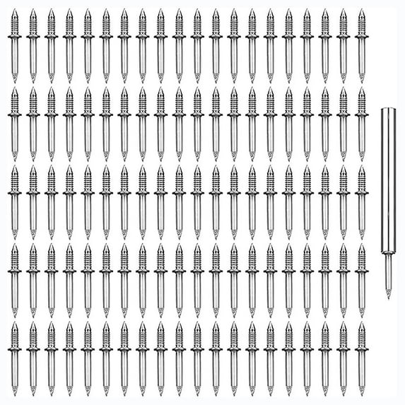 100Pcs Kit Rust Proof Solid Wood Baseboard with Nail Specific Sleeve Tool Silver Carbon Steel Double-Headed Nails Invisible Security Screws Skirting Line Nail Skirting Thread Seamless Nail