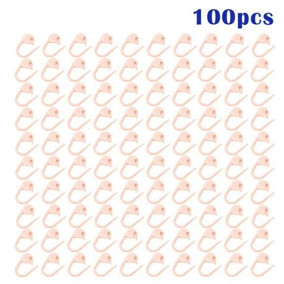100Pcs Knitting Crochet Locking Stitch Needle Clip Marker Craft DIY Sewing Tools Beige Plastic