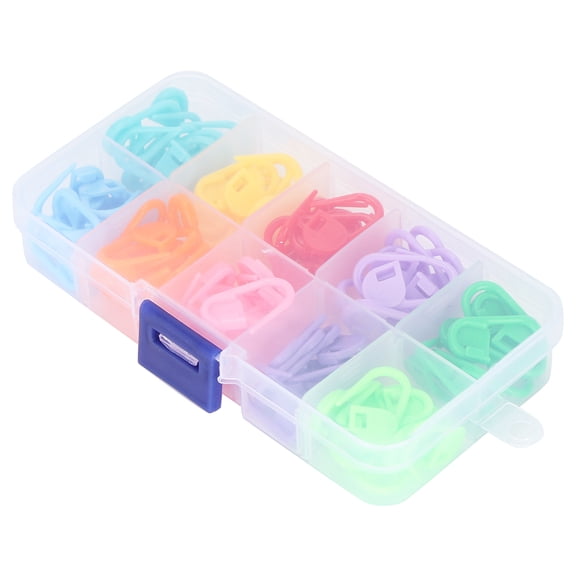 100Pcs Knitting Stitch Marker, Knitting Needle Clip With Storage Case, 10 Colors Flexible Knitting Stitch Marker Row Counters Forknitting, Weaving, Crocheting, Scrapbooking, Diy Craft Projects