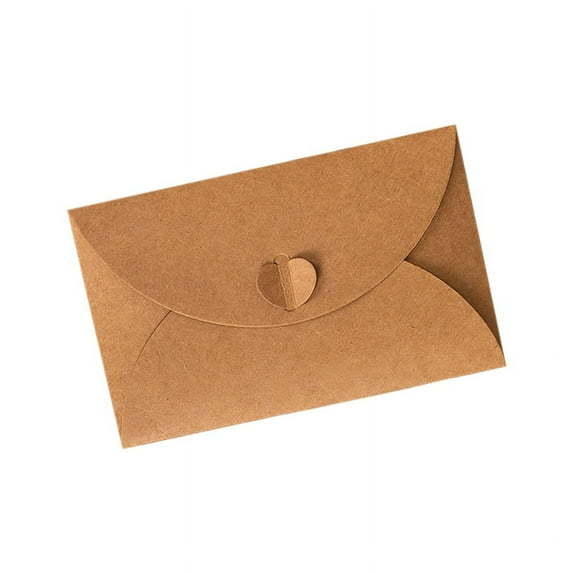 100Pcs Mini Envelopes Brown Envelopes for Gift Cards and Business Cards 17.5X11cm
