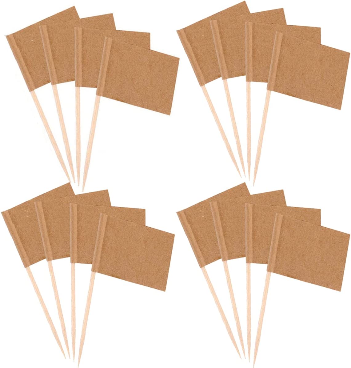 100Pcs Kraft Paper Toothpick Flags Labels Blank Toothpick Flags Cheese ...