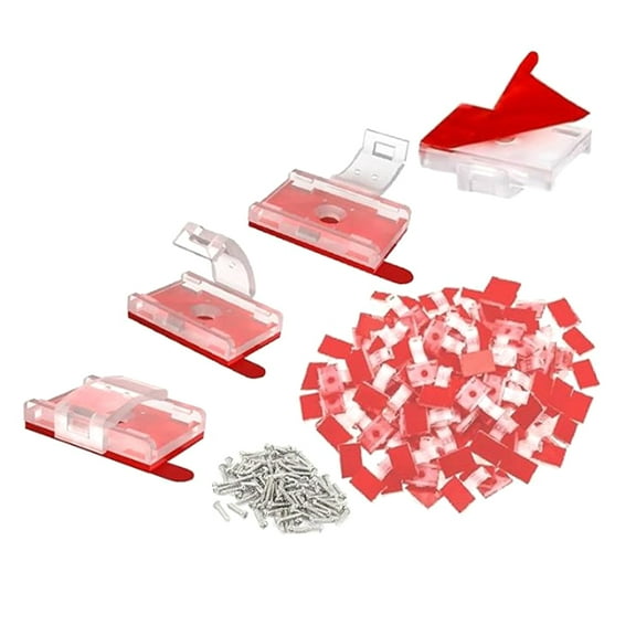 100Pcs LED Strips Light Mounting Clip Cable Wire Organizers Clip Self-Adhesive Mounting Brackets Easy to Install