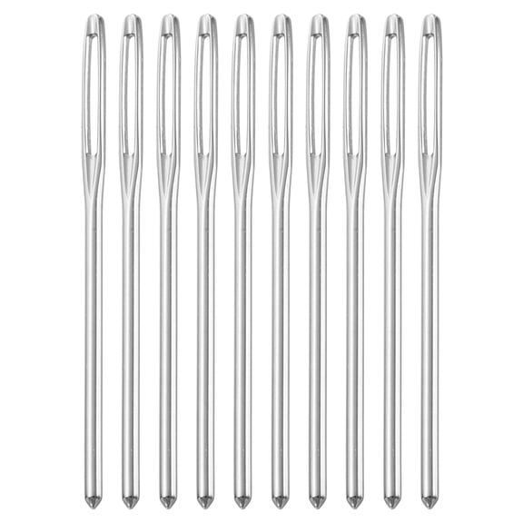100Pcs Large Eye Needles, 2.36" 2mm High Carbon Iron Embroidery Thread Needle Sewing Blunt Needle Knitting Needles for Hand Sewing Art Crafts, Silver