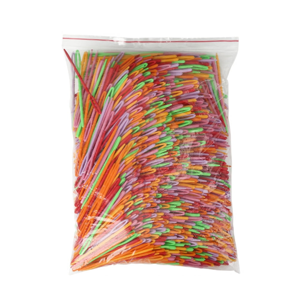 100Pcs Large-Eye Plastic Sewing Needle Colorful Safety Lacing Needle 3 Different Size Yarn Sewing Needle for Hand Sewing