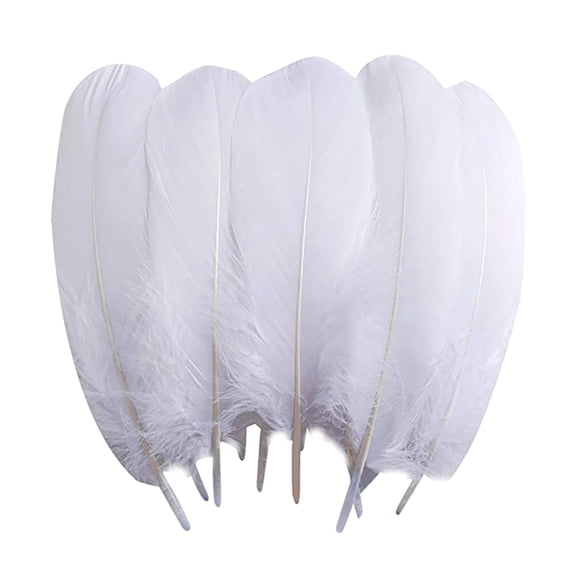 100Pcs Large Floating Goose Feathers, Multicolor Soft Fluffy Craft Feathers For DIY Projects, Wedding Decor, Party Table Scatter, Costume Accessories And Home Decoration, White