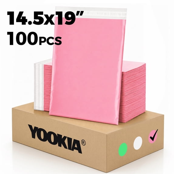 Bestone Poly Mailers, 14.5x19 inch Pink Waterproof Shipping Bags ...