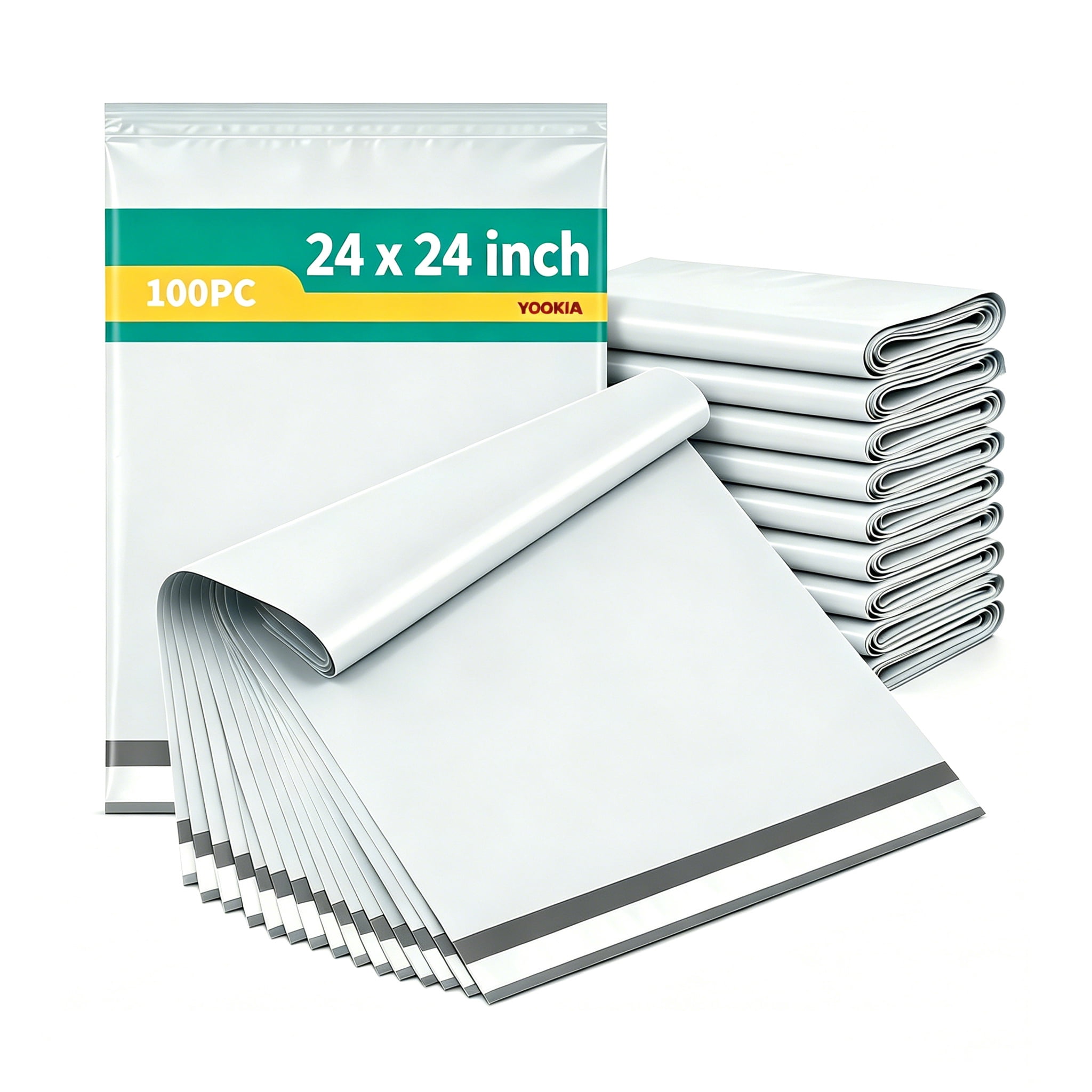 100Pcs Large Poly Mailers, 24 x 24 inch Waterproof and Tear-Proof Self Adhesive Large Shipping Bags, Strong Thick Mailing Bags for Clothing, Small Business
