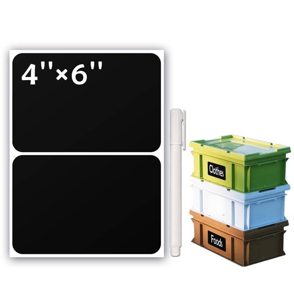 100Pcs Large White Labels for Storage Bins,6x4 Inch Removable Labels,Large Labels for Blank Box,Strong Adhesive Tear Resistant No Residue Blank Labels (White)
