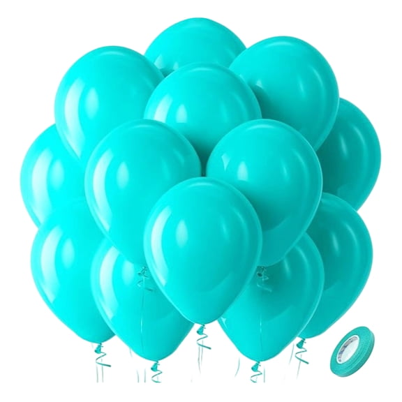 100Pcs Latex Balloons 12 Inch Round Helium Balloons with 1 Roll Ribbon - Durable Party Balloons for Birthdays,Weddings,Anniversaries,Graduations,Holiday Celebrations,Indoor Outdoor Events