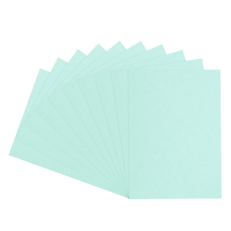 100pcs Leather Texture Paper Binding Covers, Binding Presentation Covers, 8.5x11 Inches, 8 Mil 58 lb, Light Blue, Pink