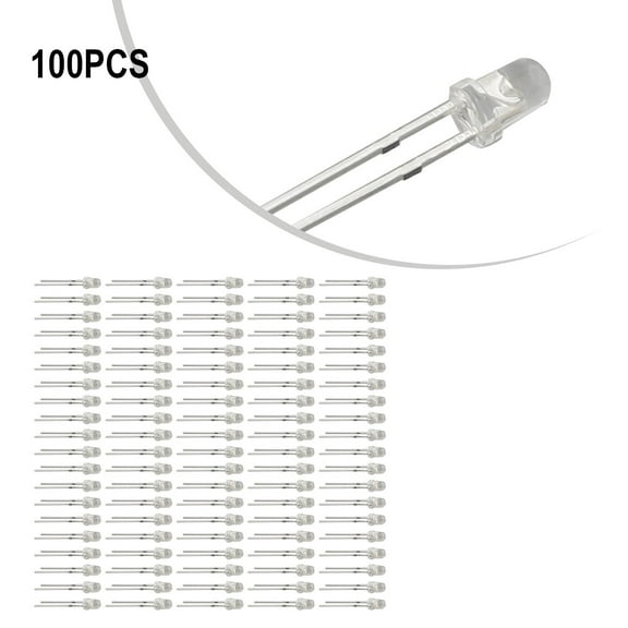 100Pcs Led Lights 3Mm Light Emitting Diodes Electronics Kit Box Dc 2-3V Led Diode Assorted Kits Dome Super Bright Led Red Smile Home