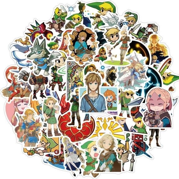 100Pcs Legend of Zelda Sticker Stickers Mixed Pack,Cartoon Characters Stickers Movie Decorative Sticker for Kids Teens Adults Waterproof Stickers for Water Bottle Laptop