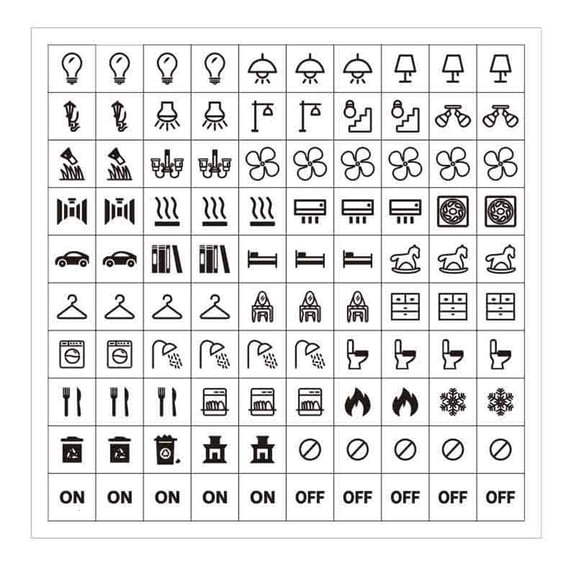 100Pcs Light Switchs Labels Sticker Transparents Household Light Fan Heater Sign Sticker Waterproof Switches Panel Label