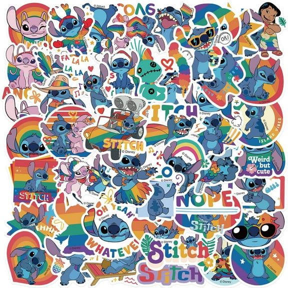 100Pcs Stitch Stickers for Water Bottle Laptop Computer Phone Case Luggage Notebook Skateboard Lunchbox Decals Gifts for Kids Teen Adults