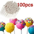 thumbnail image 1 of 100Pcs Lollipop Cake Paper Stick Pops White Solid Paper Stick Baking DIY Mold, 1 of 11