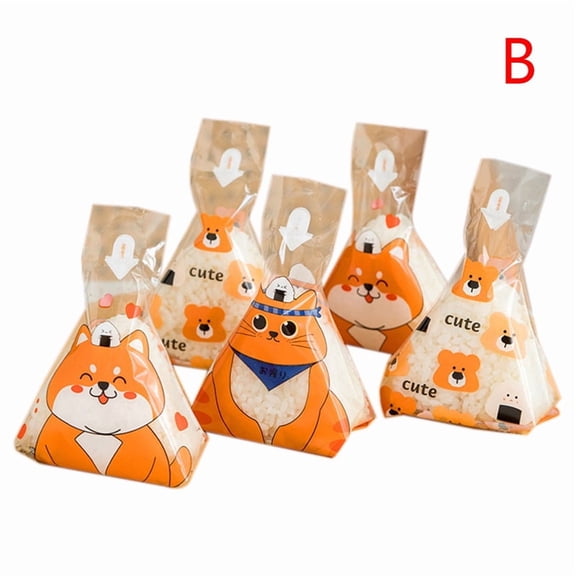 100Pcs Lovely Cartoon For Triangle Rice Ball Packaging Bag Onigiri Wrapper Seaweed Sushi Bag Sushi Making Mold Bento Accessories
