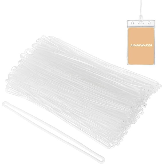 100Pcs Luggage Loop Straps Premium Clear Plastic Luggage Tag Holder Worm Loops for Bag Tags Identification Cards ID Badge Holder Suitcase Fastener Identification Cards ID Badge Holder