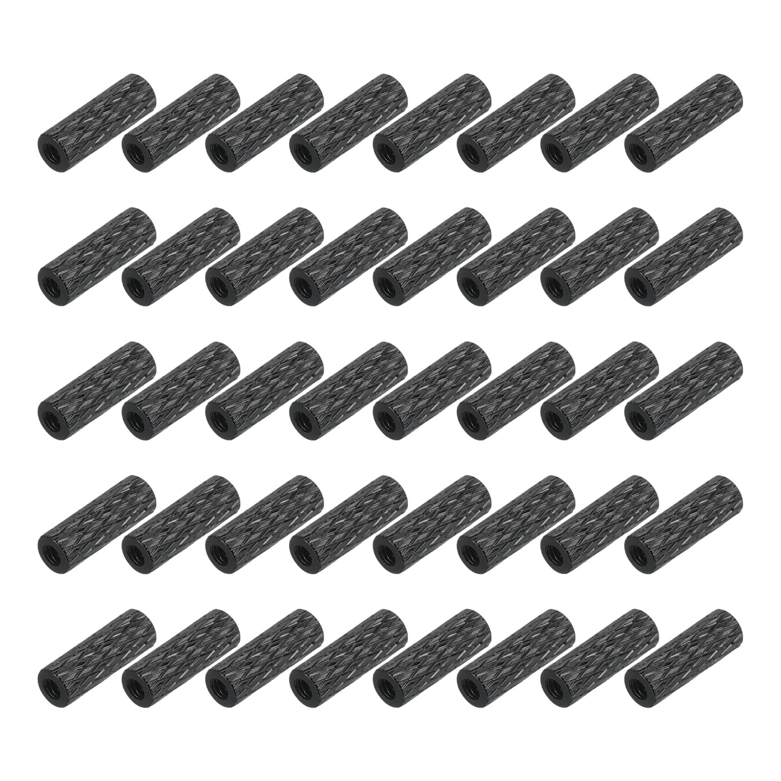100Pcs M2 x 10mm Aluminum Knurled Spacer Standoff for RC Drone Quadcopter FPV Drone DIY Parts (Black, 3.5mm OD)