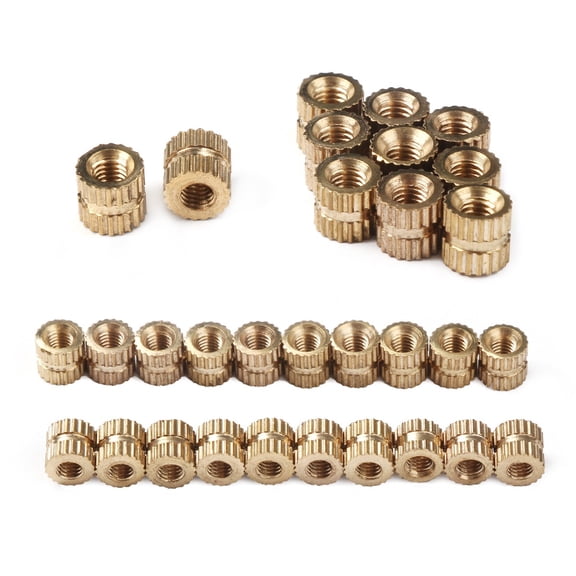 100Pcs M3 Thread Metric Brass Knurl Round Insert Nuts 5mm Height * Outer diameter 5mm