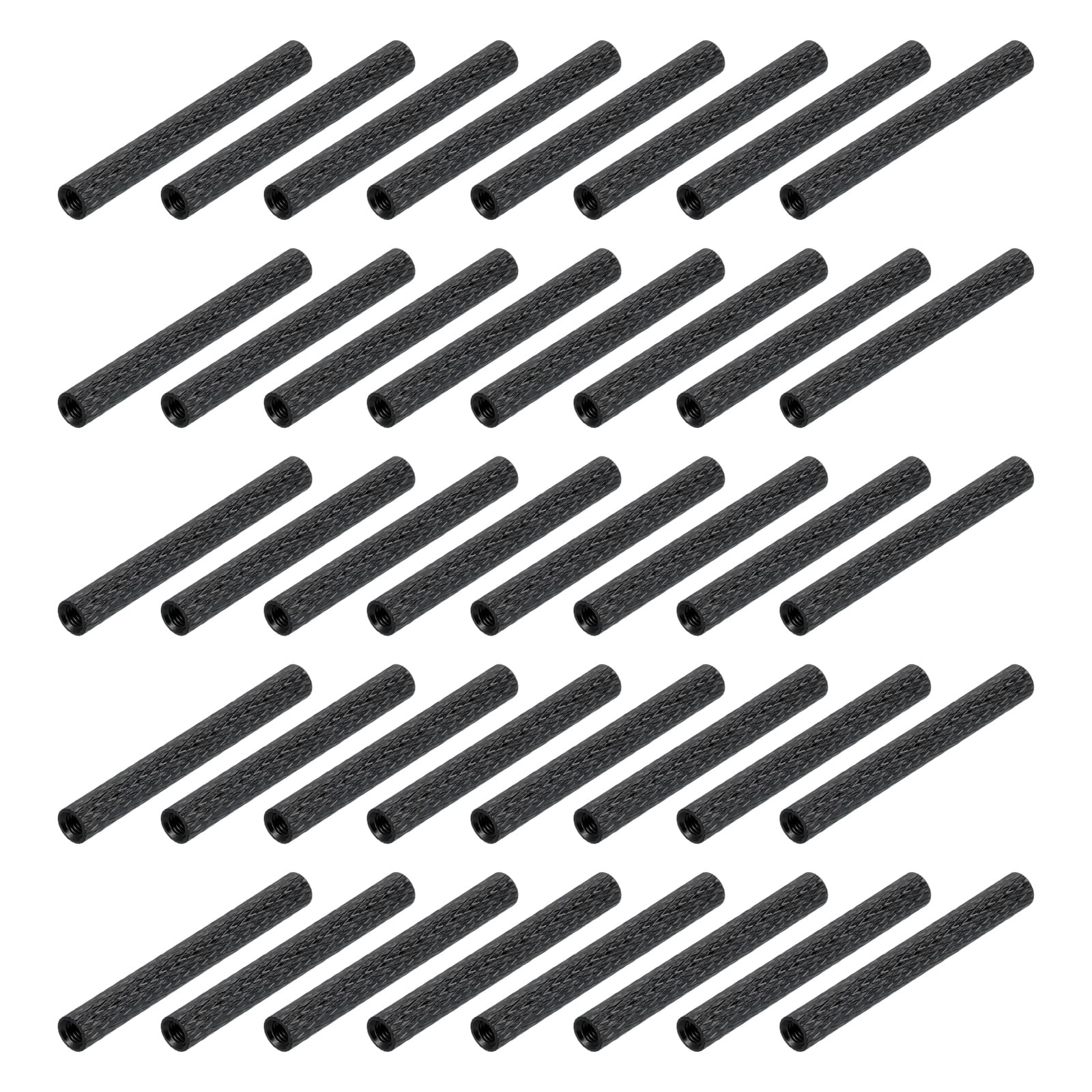 100Pcs M3 x 45mm Aluminum Knurled Spacer Standoff for RC Drone Quadcopter FPV Drone DIY Parts (Black, 5mm OD)