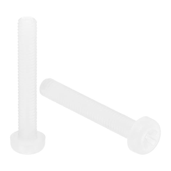 100Pcs M3x20mm Threaded Nylon Phillips Cross Pan Head Machine Screws Bolts White