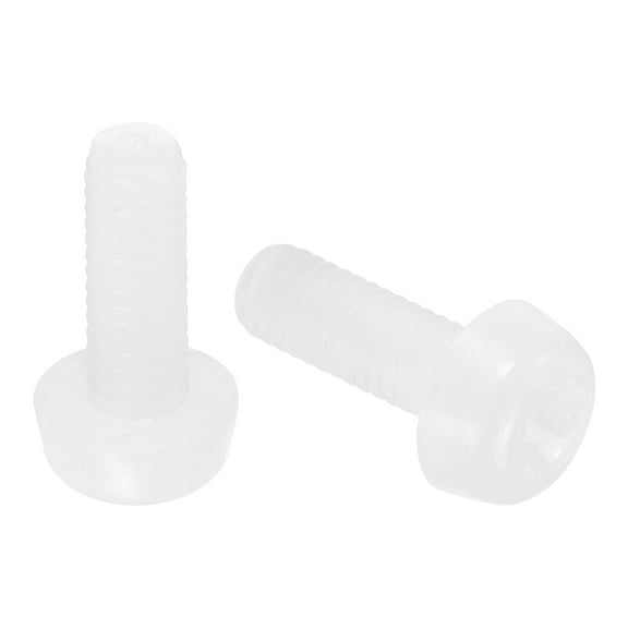 100Pcs M3x8mm Threaded Nylon Phillips Cross Pan Head Machine Screws Bolts White