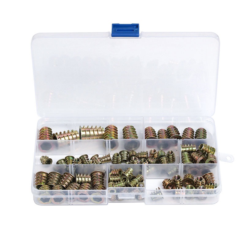 100Pcs M4 M5 M6 M8 M10 Threaded Hex Insert Nut Drive Driver Wood Screw ...