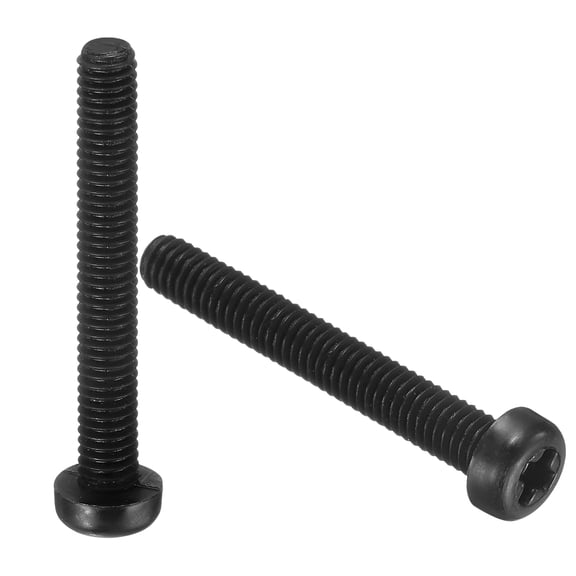 100Pcs M4x30mm Threaded Nylon Phillips Cross Pan Head Machine Screws Bolts Black