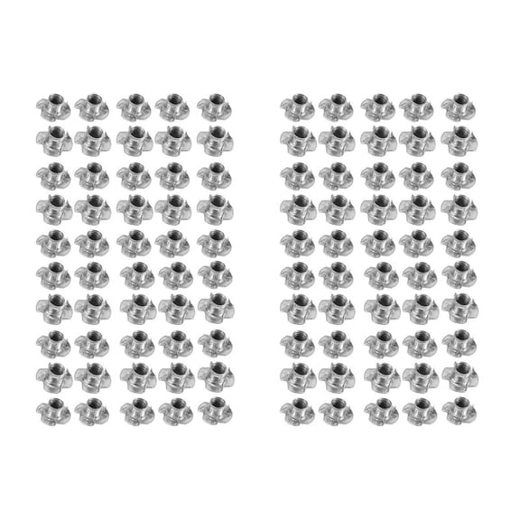 100Pcs M8 Metal Captive T Nuts Pronged Tee Blind Metric