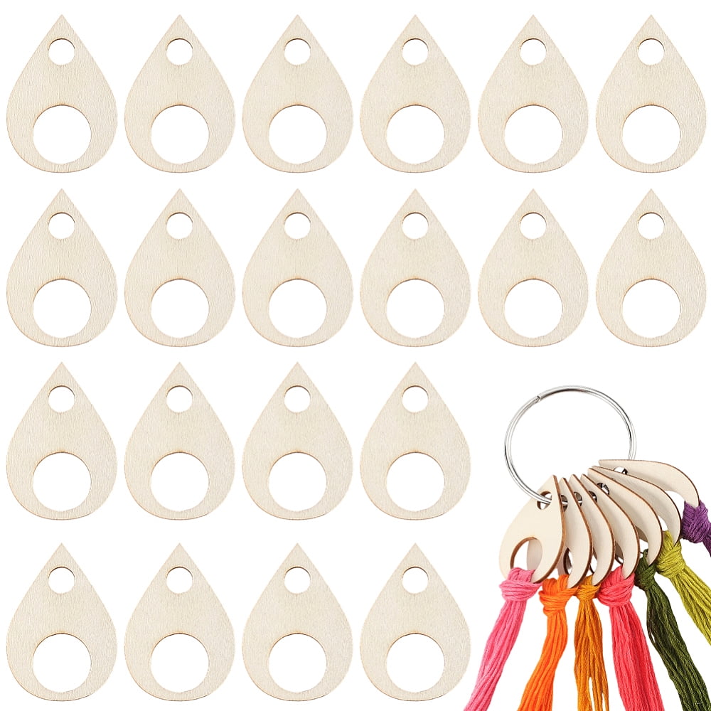 100Pcs MDF Board Bobbins Teardrop 1PC Iron Loose Leaf Book Binder Hinged Rings Teardrop 49.5x34.5x2mm DIY