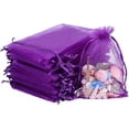 thumbnail image 1 of 100Pcs Medium Purple Organza Gift Bag,Casewin 10x15cm Jewellery Pouches Organza Bag Party Favour Candy Drawstring Bag for Wedding, Birthday, Anniversary, Christmas, 1 of 9