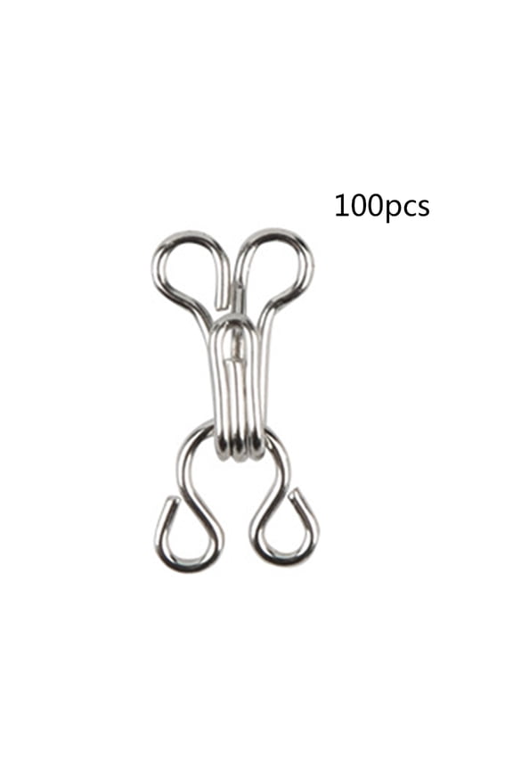 100Pcs Metal Small Eye Sewing Closure Connector Buckle Bra Hooks Sewing Hooks