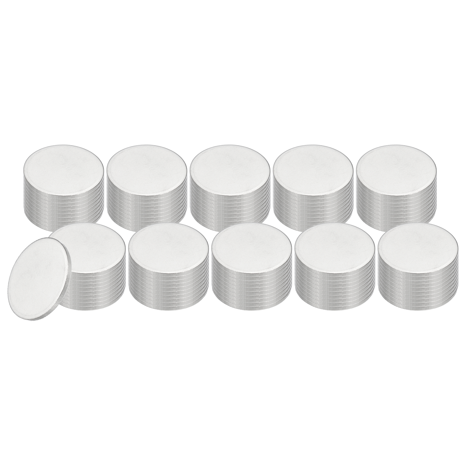 100Pcs Metal Stamping Blanks, 18mm Round Stamping Name Tags 304 Stainless Steel Blanks Metal Plate Disc for Laser Engraving Stamping Dog Tags Keychain Making, 18x1.3mm