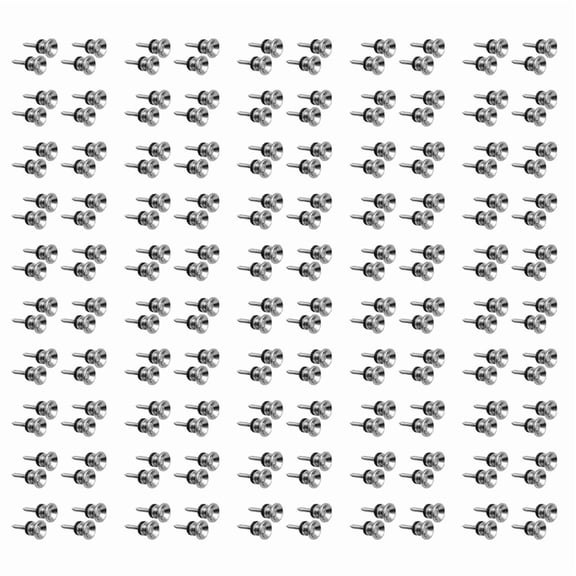 100Pcs Metal Strap Buttons End Pins with Mounting Screws for Electric Acoustic Guitar, ,Ukulele
