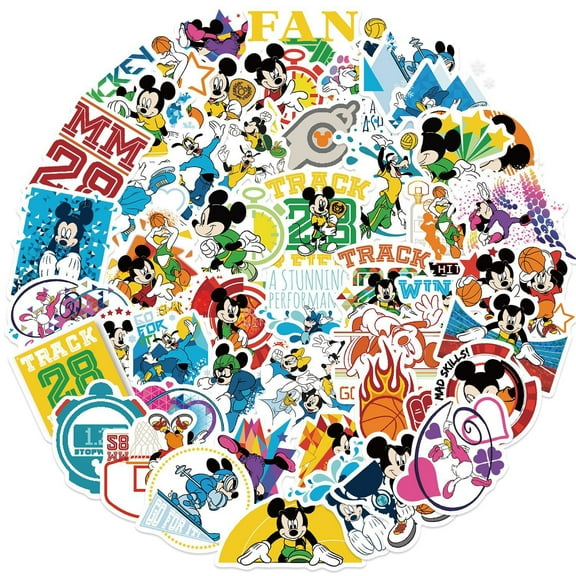 100Pcs Mickey Stickers for Water Bottle Laptop Computer Phone Case Luggage Notebook Skateboard Lunchbox Decals Gifts for Kids Teen Adults