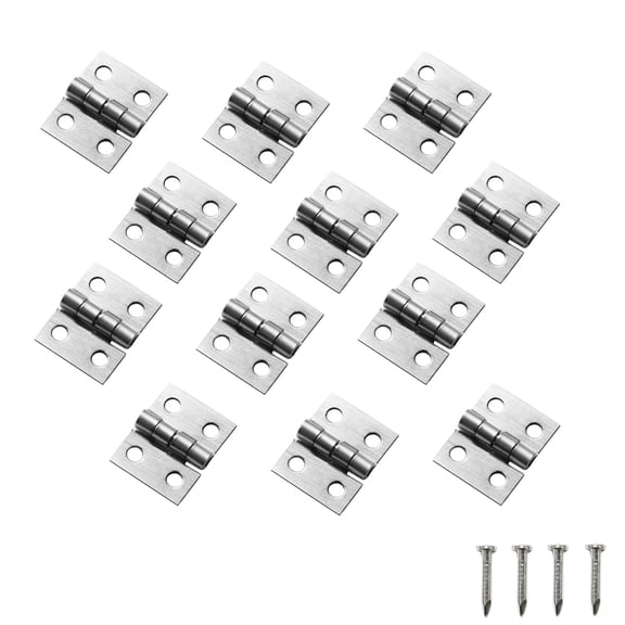 100Pcs Mini Brass Hinges Hardware 10 x 8mm 180 Degree Miniature Furniture Wooden Box Jewelry Chest Box Dollhouse Cabinet DIY Accessories (Gold)