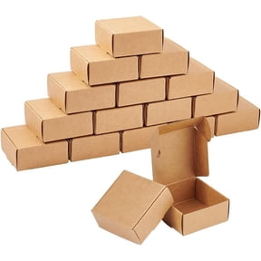 100Pcs Mini Cardboard Boxes 2.2x2.2x1 Inch Brown Cardboard Gift Boxes Jewelry Kraft Box Small Corrugated Mailer Boxes Mini Boxes for Present Wrapping Packaging Small Items BurlyWood