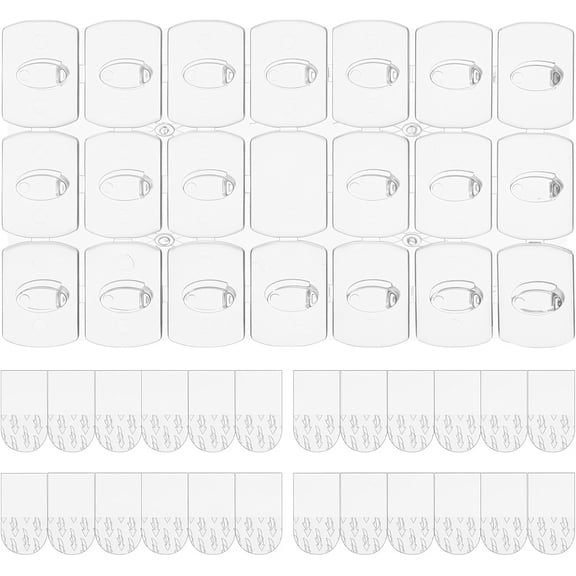100Pcs Mini Clips and 120Pcs Strips,No Damage Wall Hooks for Hanging,Indoor Clear Mini Light Clips with High Adhesive Strips,Removable Clear Hooks for Birthday Party Christmas Festival Decoration