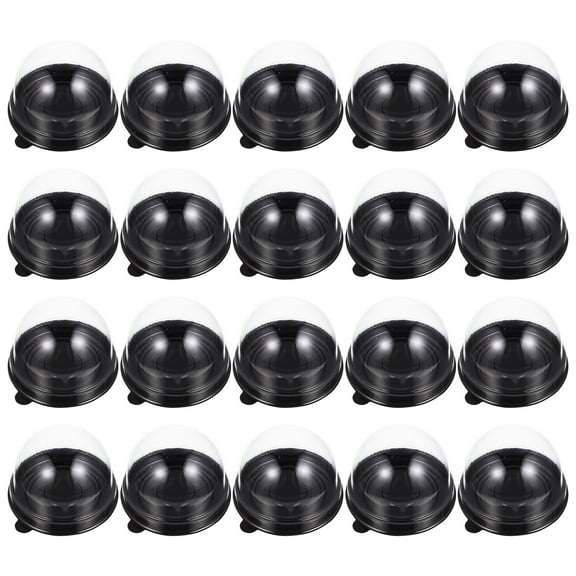 100Pcs Mini Cupcake Container with Clear Dome, 2 Inch Transparent Plastic Muffins Cheese Pastry Dessert Display Holder