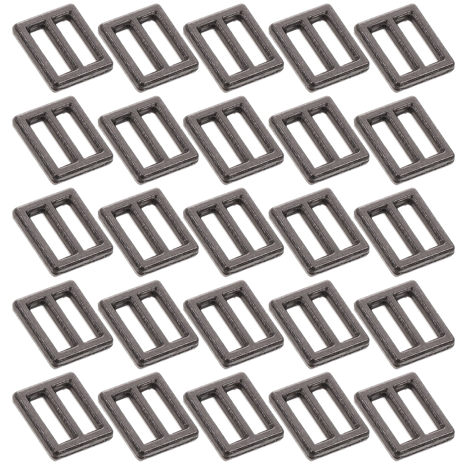 100Pcs Mini Fastener Adjustable Slide Buckle Doll Belt Metal Button TriGlide Buckle for Diy