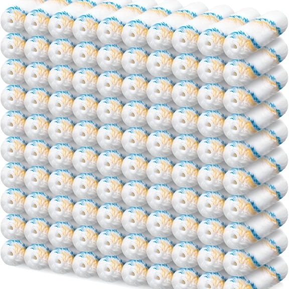100Pcs Mini Paint Rollers, 4 Inch Replacement Paint Roller Set, Fluffy Microfiber Rollers for Home House Painting, Wall Repair & DIY Crafts, Textured Rollers for Smooth Finish, Sturdy & Durable