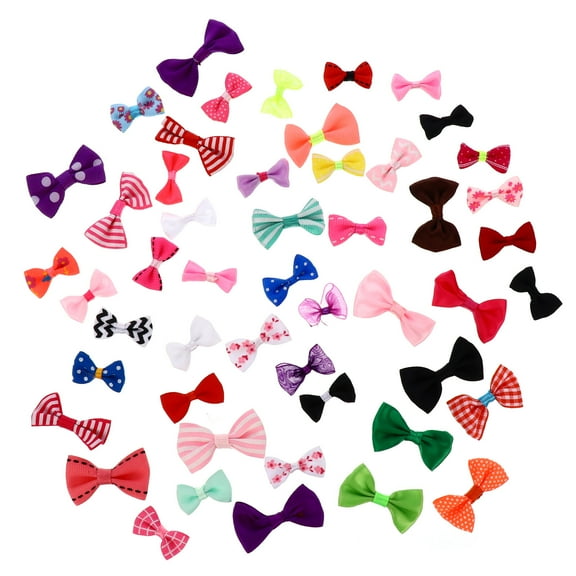 100 Pieces Mini Ribbon Bows Small Decorative Craft Bows for Wrapping, Projects, Assorted Colors