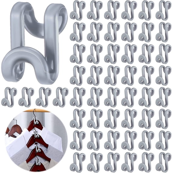 100Pcs Mini S Shape Clothes Hanger Connector Hooks Cascading Closet Hanger Hooks Space Saving Hanger Hooks Heavy Duty Hanger Extender Clips